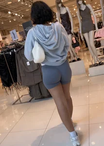 Thick latina in grey shorts