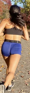 Sexy Asian and blonde runners in tight yoga pants and shorts