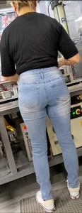 Blonde Latina milf with tight ass in light blue jeans