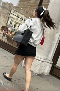 Short skirt cheeks hanging out this petite Spanish lunchable