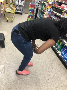 Dollar General black babe with a nice ass in tight jeans