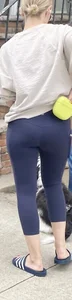 MILF in blue yoga pants