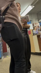Smiley College Girl In Black Leggings