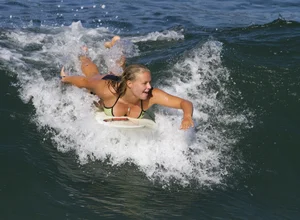 Candid surfer babes on the beach and in bikinis