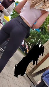 Hot tall blonde in leggings