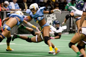 Sexy female football players with hot bodies