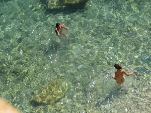 Nude beach and topless girls