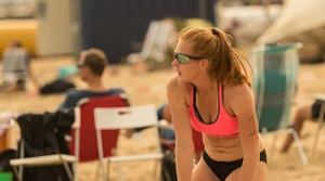 Beach volleyball babes in bikinis