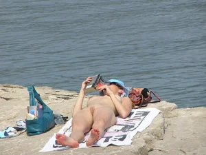 Nude beach and topless girls