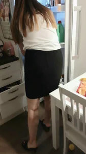 Girl in High Heels in a Kitchen Home Creepshot