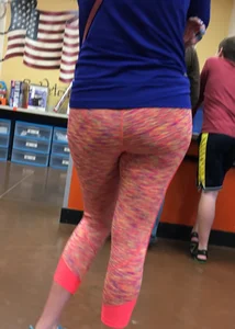 Pink patterned leggings ass at Walmart