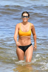 Frankie Bridge nip slips in a bikini on the beach