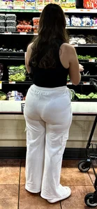 Brunette solid glutes in white bottoms‼️