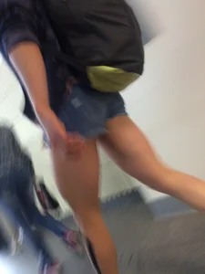 Hot Muscular Legs and Fit Body in Subway