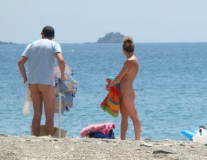 Nude beach and topless girls