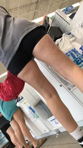Spandex shorts in line