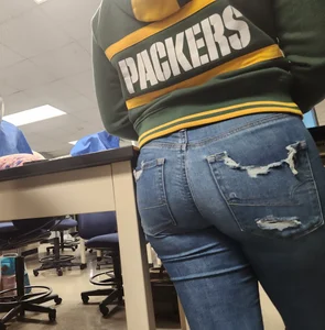 Former classmate in really tight jeans