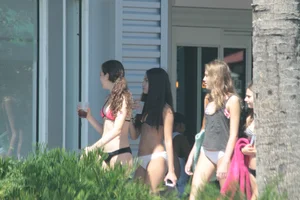 More sexy girls in bikinis and thongs at Deerfield Beach in Florida