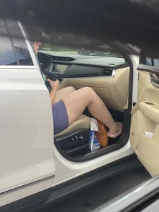 Brunette In Tiny Blue Shorts With A Big Ass! Pt. 2