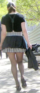 Sticky Girl in Pantyhose and Dress Street Creepshot - Hot Legs