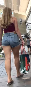Stacked blonde in short shorts