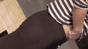 Strawberry blonde cutie showing stomach and in leggings