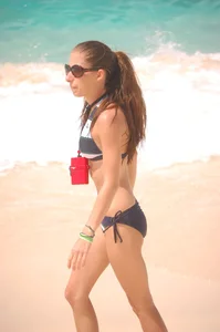 Bunch of sexy girls and milfs in bikinis at the beach