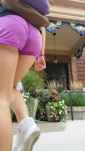 Student ass and vpl in little purple shorts