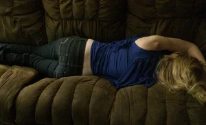 Girl in tight jeans asleep on the couch sneaky home photos