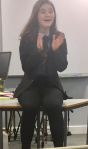 Skinny teens wearing skirts and tight pants