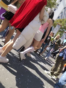 Carnival girls wearing pantyhose, spandex shorts, stockings, skirts and other outfits
