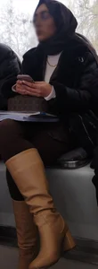 Milf in tight pants and boots Subway Creepshot