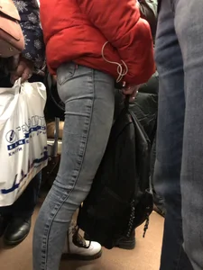 Perfect Ass in Tight Jeans Subway Closeup Creepshots