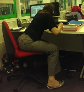 Hot Butt in Tight Pants and Feet in Flats Office Creepshot