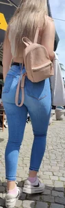 Blonde Ass in Tight jeans