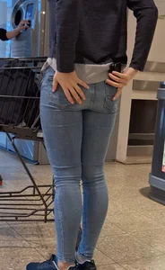 Tight jeans and sporty legs