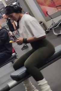 Fit and sexy asian babe tight ass at the gym pt.2