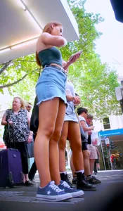 beautiful girl with long thin legs and a small ass