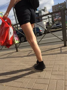 Hot Ginger In Shorts With Hot Legs in a Public Bus and on a Crosswalk Creepshots Gallery