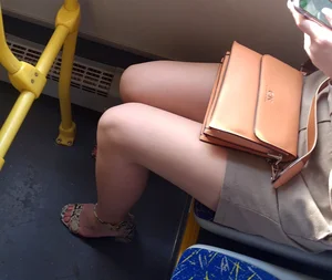 Hot Legs in Sandals Public Bus Creepshot Closeups