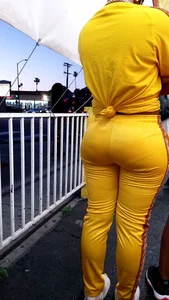 Ebony showing VPL in outfit
