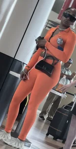 Black girl in orange