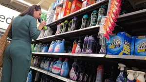 (OC) Horny Milf Shopping in Cute Green 1-Piece (VPL)