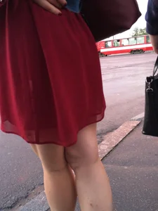 Nice Girl With Hot Legs On a Bus Stop Creepshots Gallery