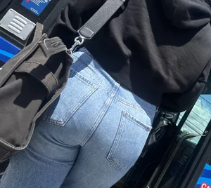 Thick asian in jeans