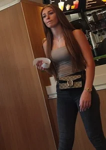 Various hot butts in tight jeans on the street and inside cafes, some teens too