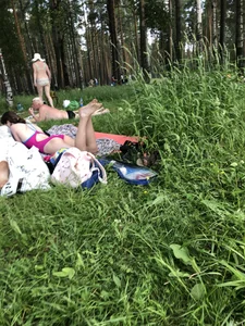 Girls in Swimsuits at a Nature Park Photo Gallery