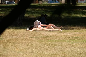 Creepshots of some girls in the park getting some sun in bikinis