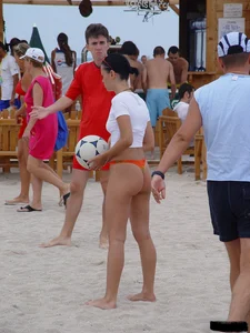 Beach voyeur girls in bikinis, thongs and topless