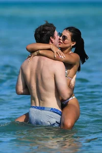 Brooks Nader looking sexy in a little bikini on a beach in Miami